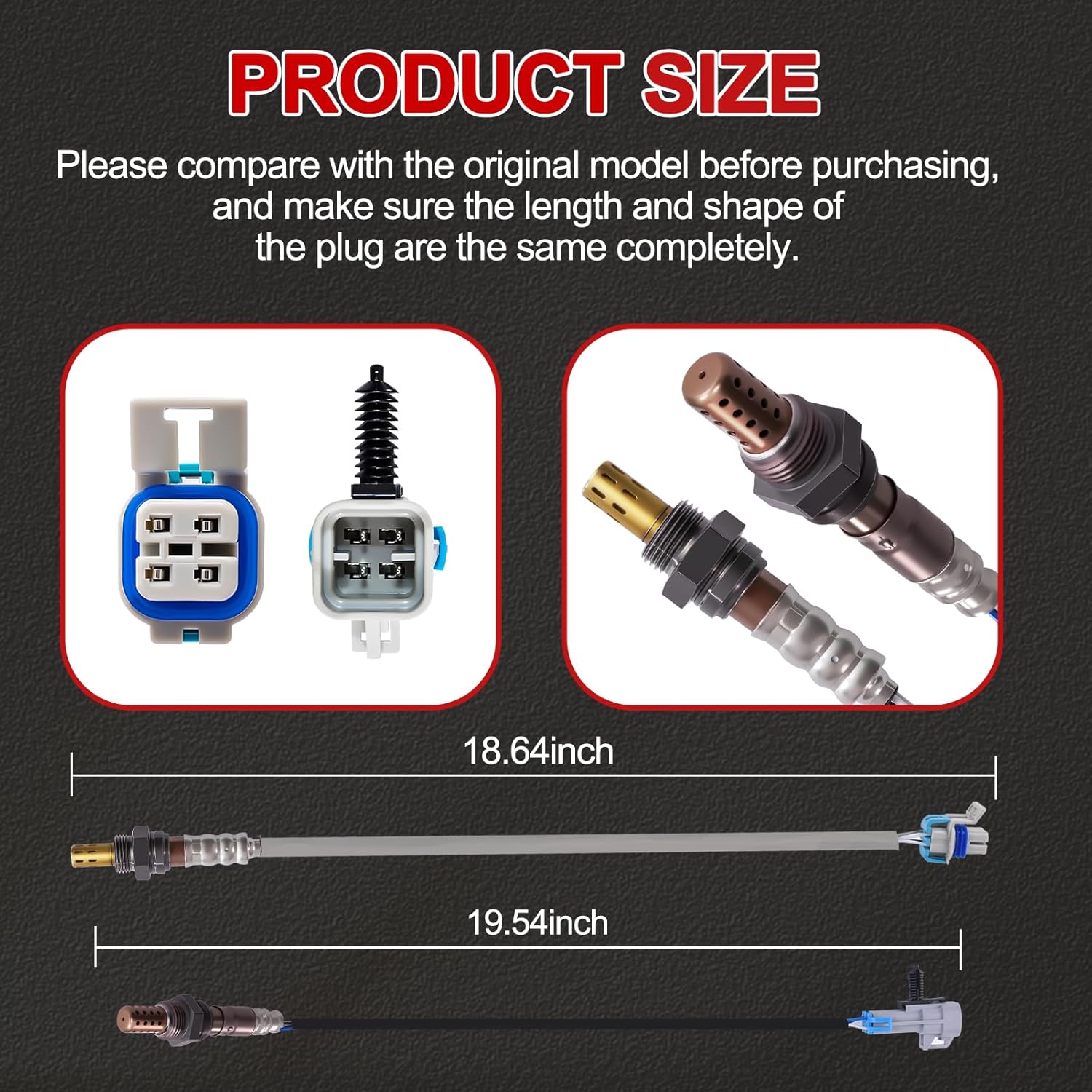 4PCS Oxygen Sensor 213-4229 234-4668 O2 Sensor Upstream Downstream Compatible with Chevy for Avalanche Silverado Suburban Tahoe, for GMC for Sierra Yukon, for Cadillac for Escalade,