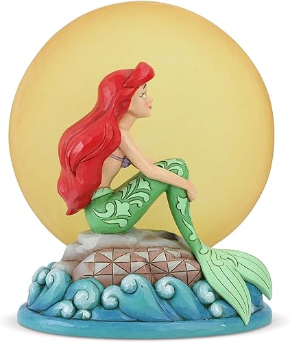 Enesco Disney Traditions by Jim Shore - Figura de Ariel sentado en roca por luna, 7.5 pulgadas, multicolor