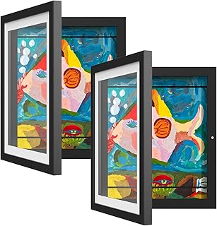 2 Pack Kids Art Frame, Kids Artwork Frames Changeable 8 x10.5 with Mat and