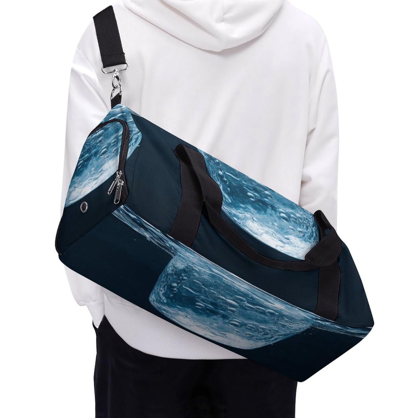 Turnbeutel für Damen und Herren, Wasserdruck, wiederverwendbar, Turnbeutel mit Schuhfach, Stil, Einheitsgröße, modern, Stil:, Einheitsgröße, Modern