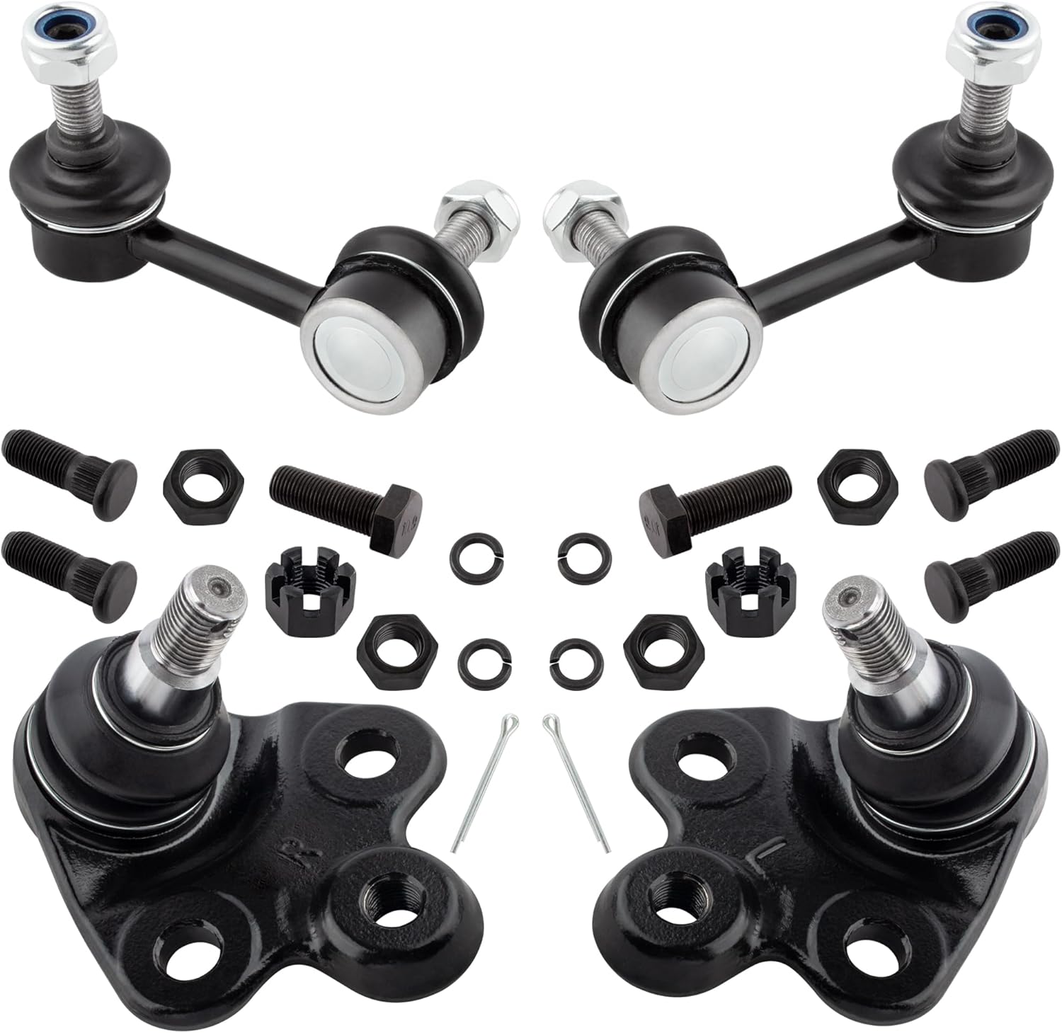 BOXI (Set of 4) Front Stabilizer Sway Bar End Links + Front Lower Ball Joints Suspension Kit Fit for Acura CSX/for Honda Civic 2006 2007 2008 2009 2010 2011 | Replace K500070 K500069 K80769 K80768