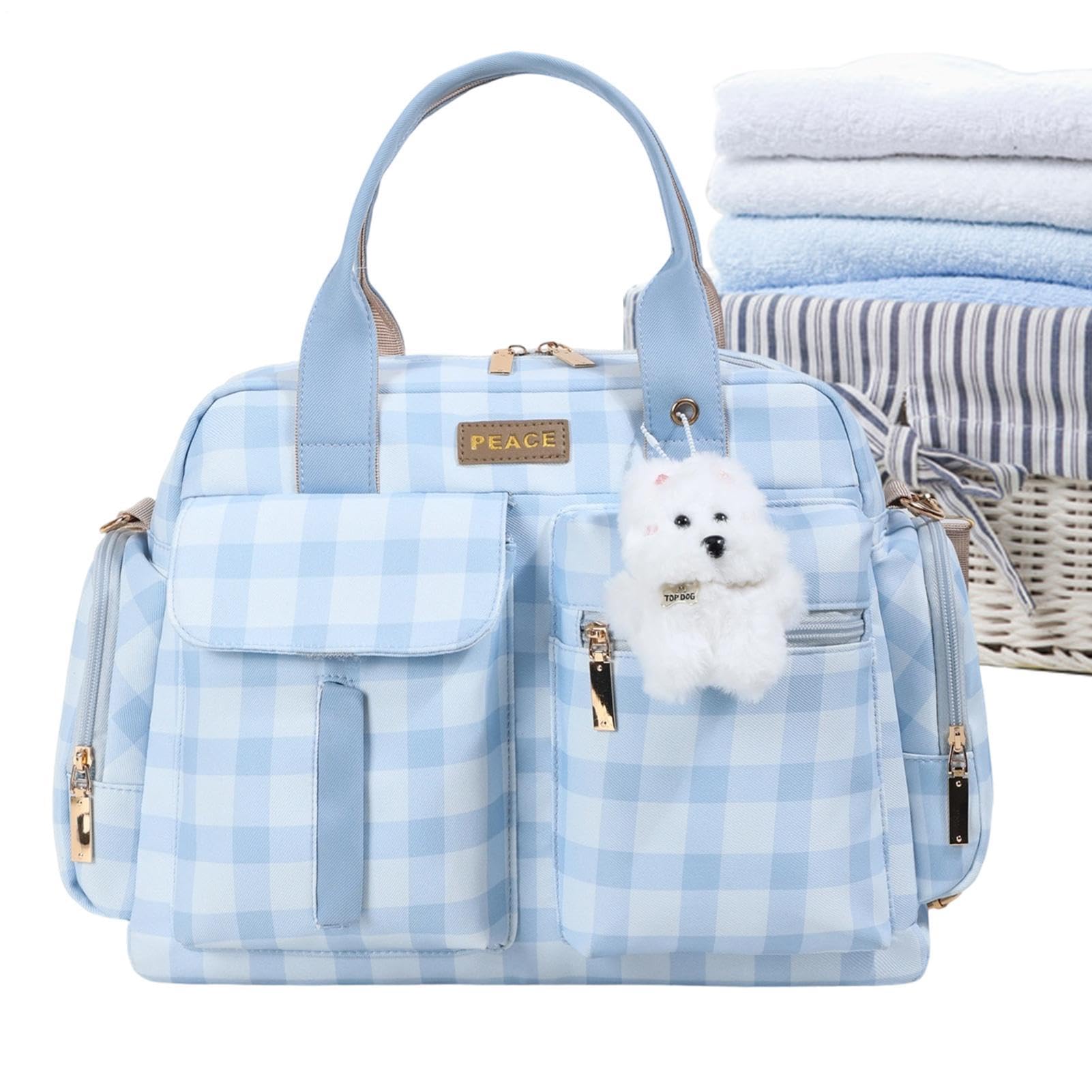 Torba Shopper Na Pieluchy Z Uchwytem, Kraciasty Sling Tote