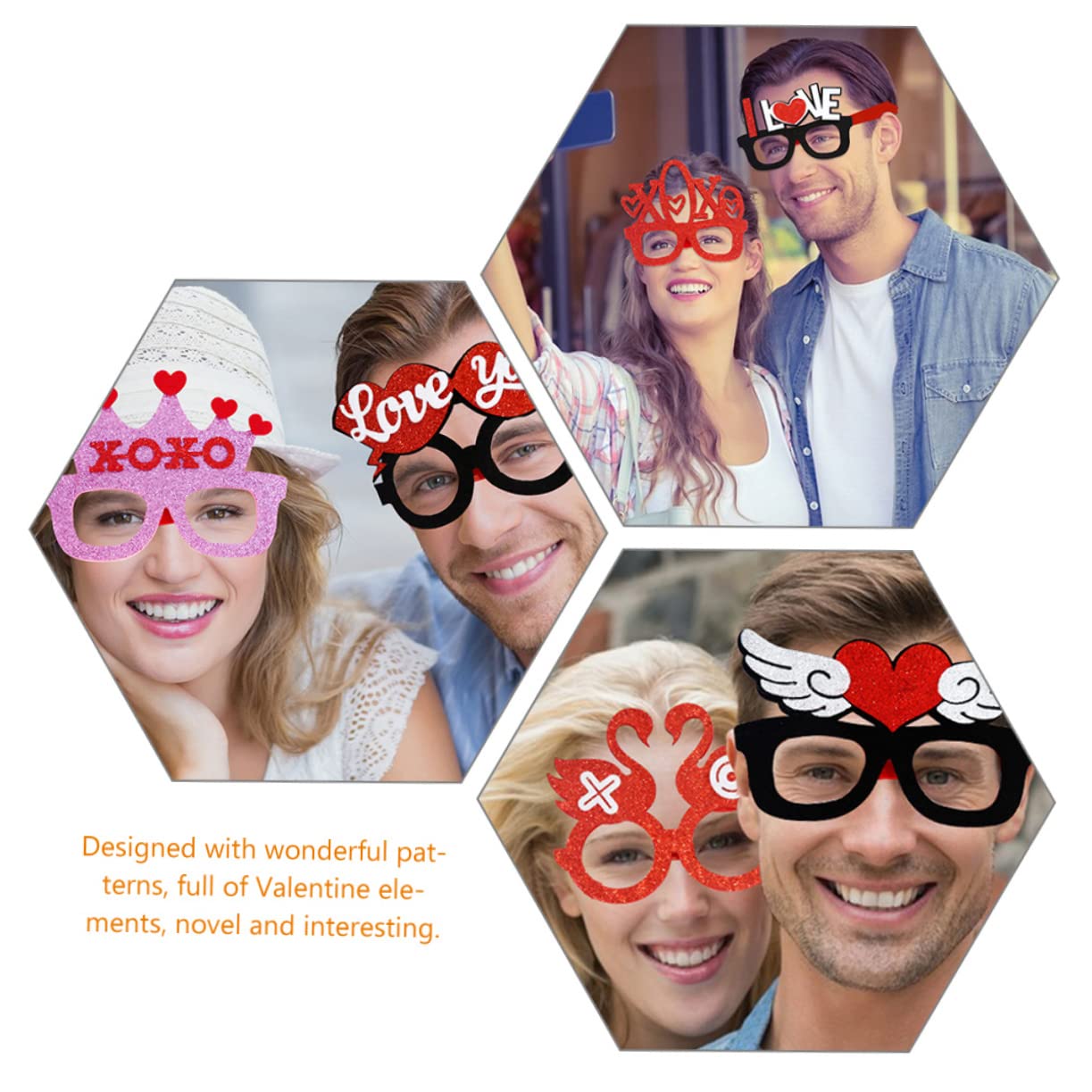 Amosfun 36 Pz bicchieri di San cappello di feltro festa tazza heart glasses bicchieri divertenti da sole da accessori da festival per donna plastica