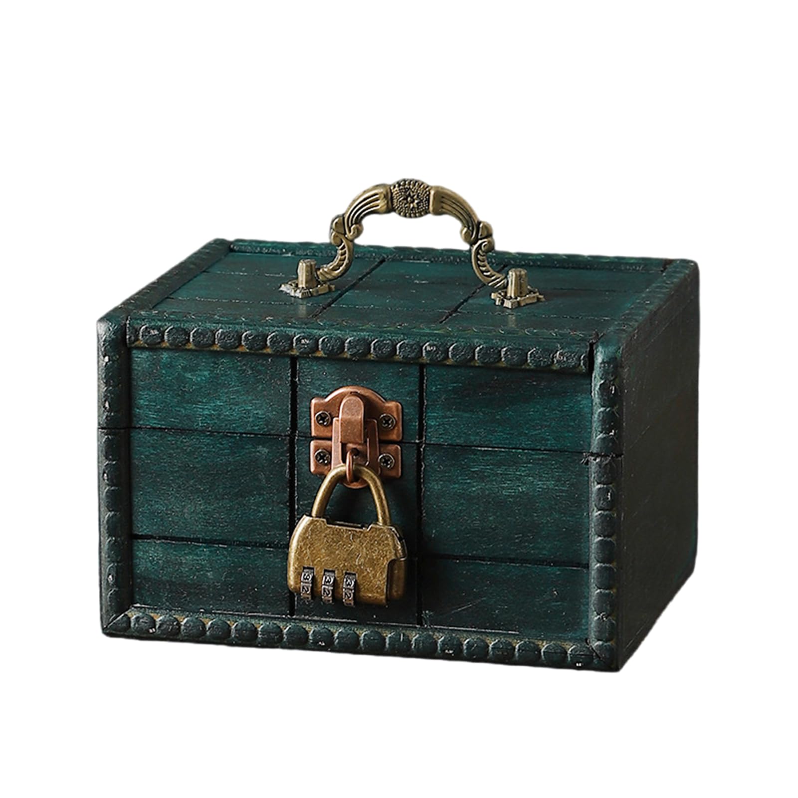 HDOYTXXM Antique Styles Handled Wooden Chests Home Storage Organizers Bucolic Keepsakes Box for Keepsakes Supplies Vintage Jewelry Storage