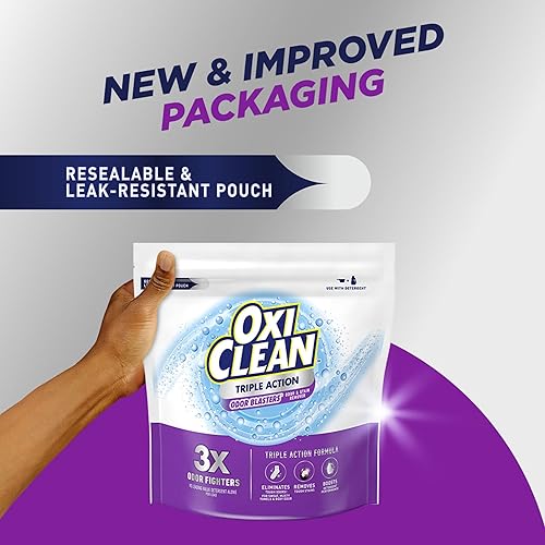 Miniatura 7 de OxiClean Pistola de olores de triple acción, elimina manchas y elimina olores difíciles, polvo removedor de manchas, uso con detergente, seguro para