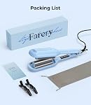 Farery Hair Waver Deep Wave Crimper for Women - 1.25 Inch | Beach Waves Curling Iron, Smart Buzzer Timer (4-10s), 9 Heat Settings 285°F-430°F, Tourmaline Ceramic Negative Ion