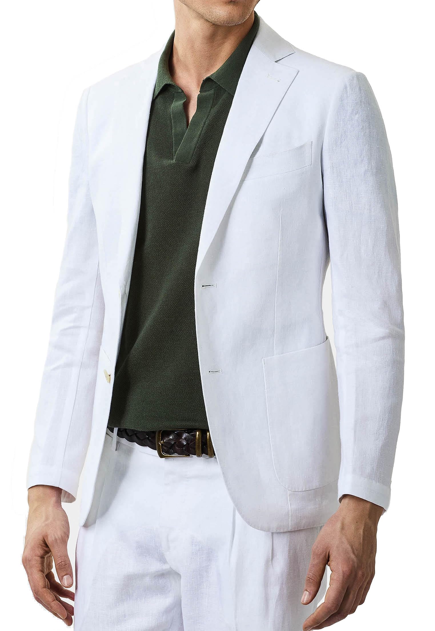 Uomo Giacca in Lino Sartoriale 100% Made in Italy Elegante