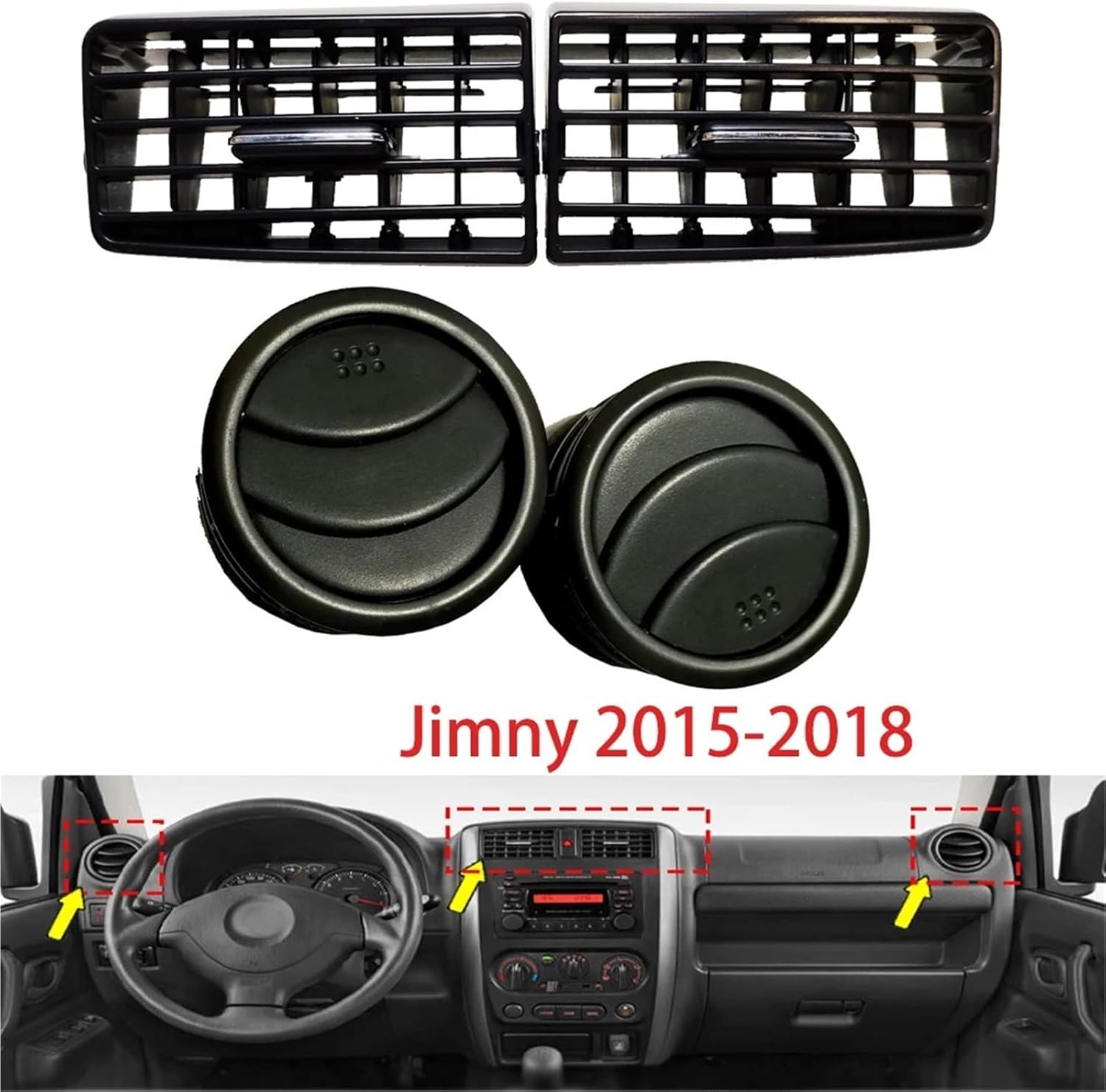 Auto Interne Accessoires Air Vent Grille Diffuser Voor Compatible with Suzuki Jimny 2015-2018 Front Dashboard Ac Airconditioning Vent Outlet(4pcs)