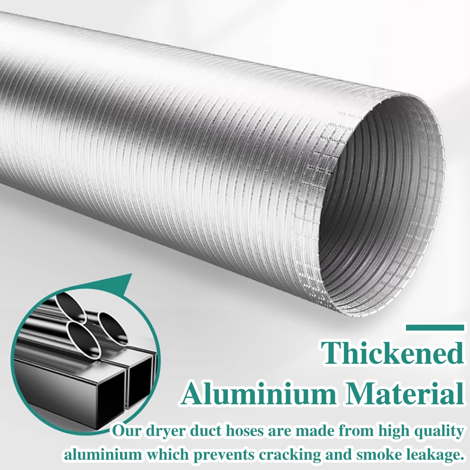 Tubo Flexible Manguera de Ventilación para Secadora de Espacio Reducido con Cinta y Abrazadera, Manguera de Ventilación para Secadora de Conductos de Aluminio Flexible de 10 Pies, Escape de HVAC(90mm(