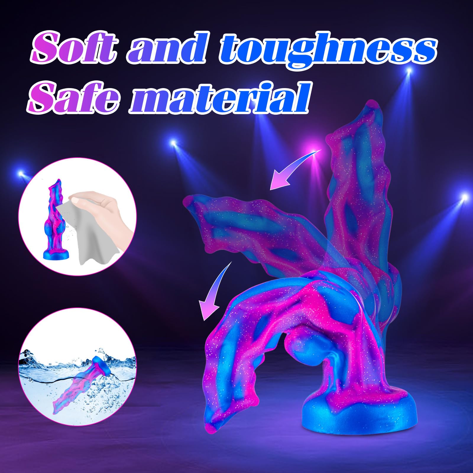 6 Inch Silicone Small Wolf Dog Knot Dildo for Women Beginner, 5" Realistic Animal Monster Thin Knotted Anal Dildo with Suction Cup, Fantasy Blue Purple Canine Furry Dildos Alien Sex Toy for Men Gay