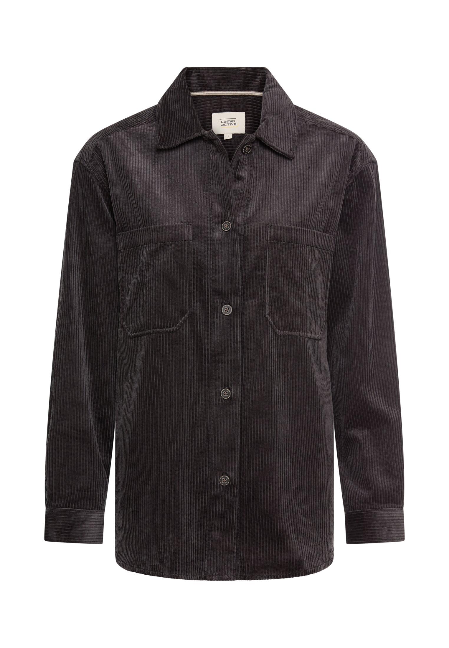 camel active Damen Cord-Bluse aus Reiner Baumwolle