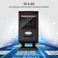 Vista 5 de OBZ Escáner de código de barras de escritorio manos libres omnidireccional para códigos QR 1D 2D USB con cable de innovación ajustable lectura