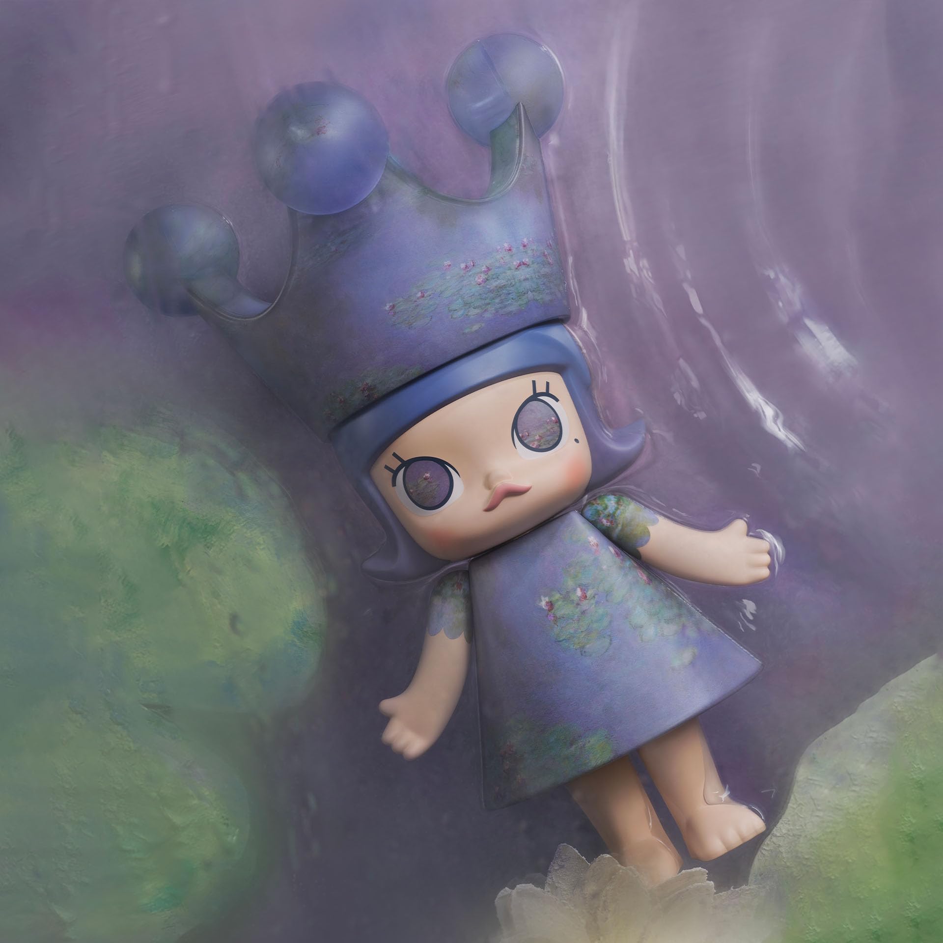 Amazon.com: POP MART MEGA Royal Molly 400% Monet-Les Nymphéas 