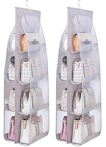 MURRI&MURRDI 2 Packs Hanging Handbag Organizer for Closet, Purse Storage
