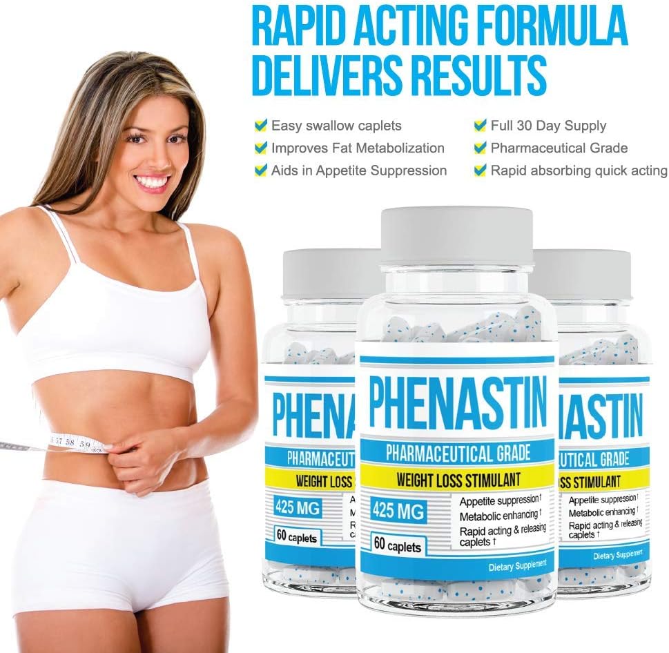 Phenastin - Diet Pills Extra Strength Weight Loss Aid for Men and Women (60 caplets)