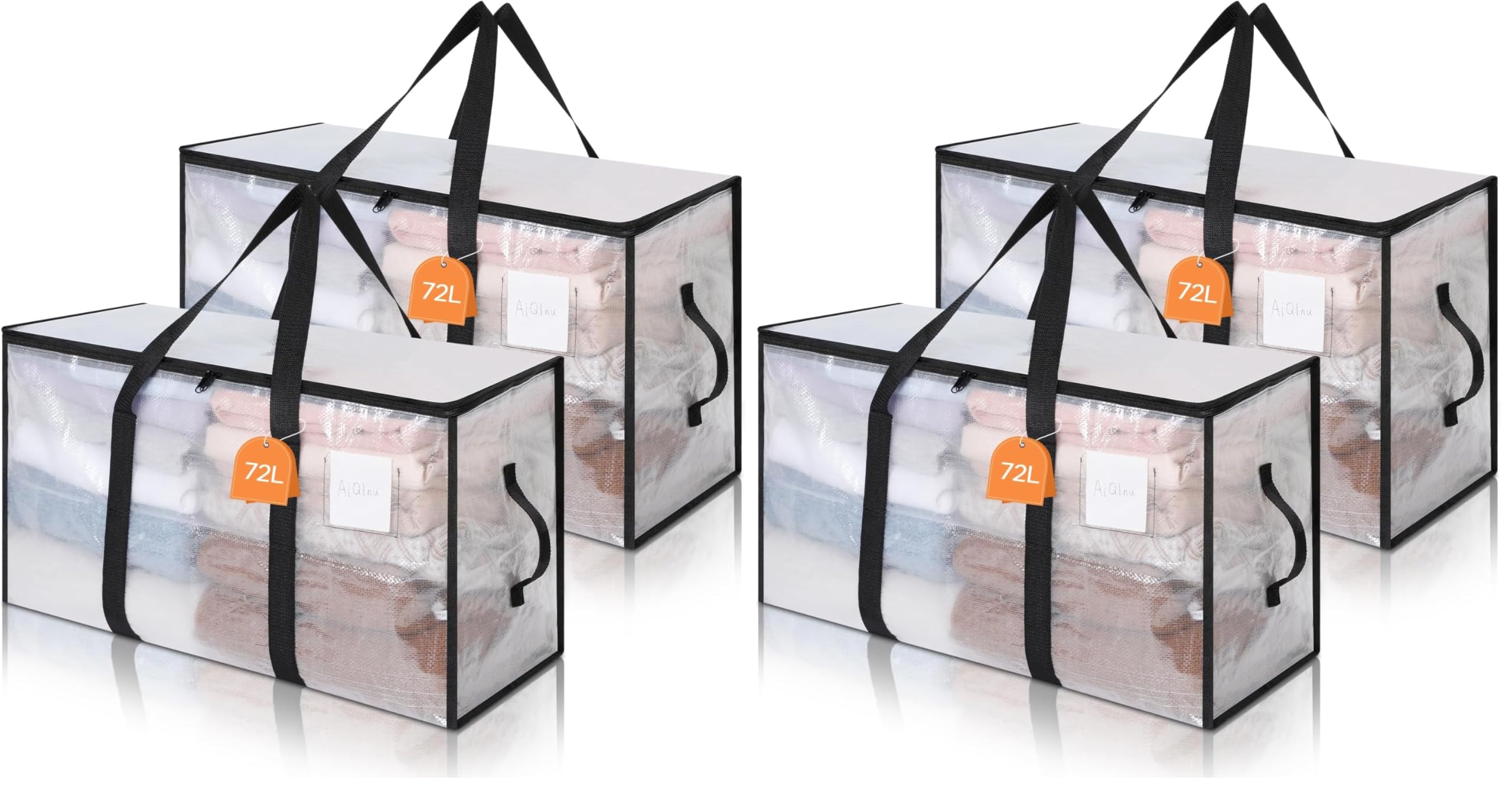 Cajas ordenacion armario para guardar ropa y edredones AiQInu pack de 2 bolsas de 72L