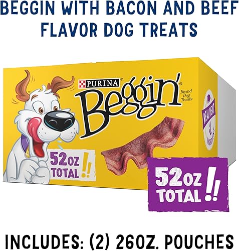 Miniatura 6 de Purina Beggin' Strips With Real Meat - Golosinas para perros con tocino y sabores de carne – (paquete de 2) bolsas de 26 onzas