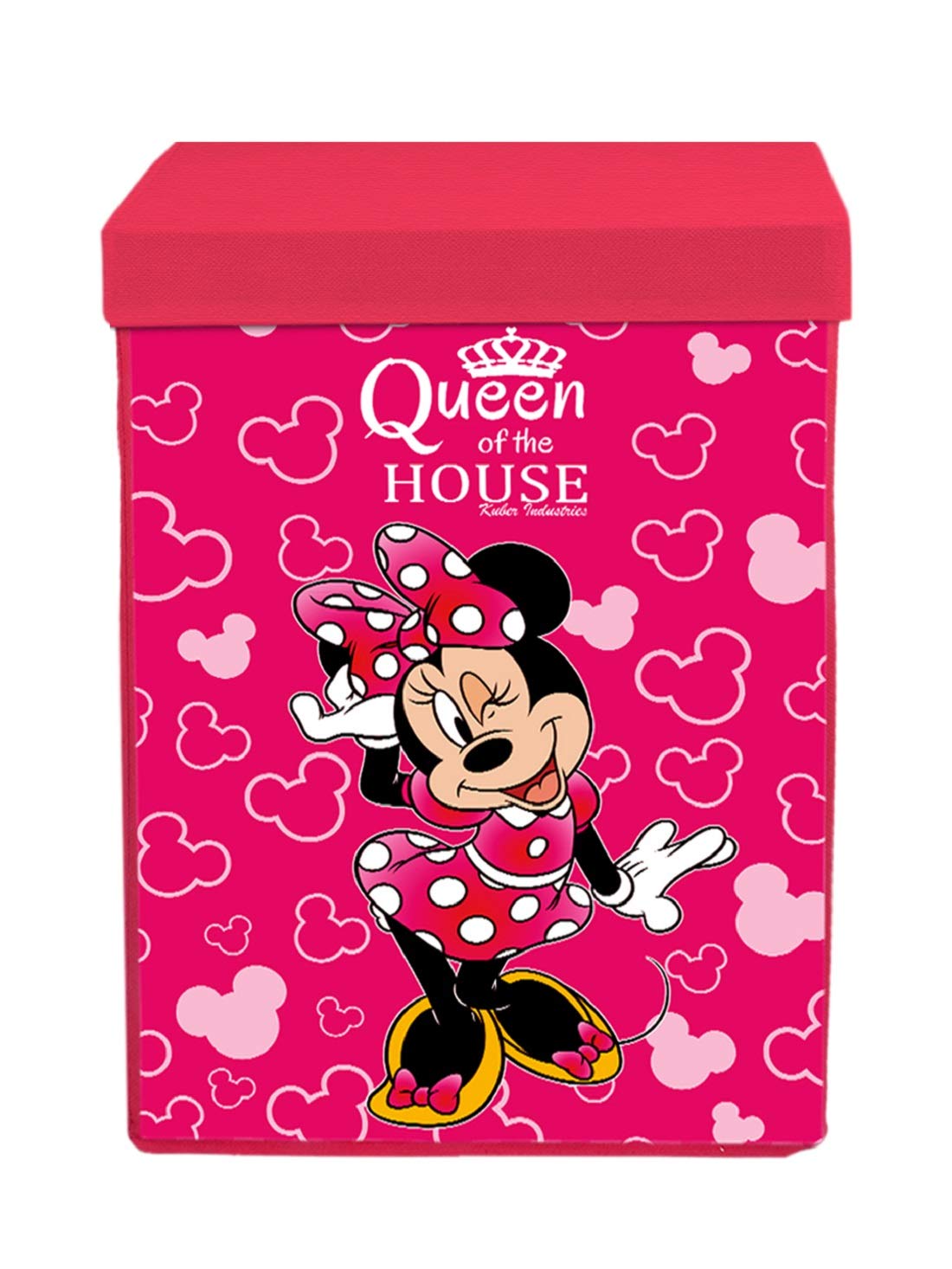 Kuber Industries Disney Minnie Print Non Woven Fabric Foldable Laundry Basket|Toy Storage Basket|Cloth Storage Basket With Lid & Handles (Pink)-KUBMART16284 (B08VJ91G8Q) Amazon Price History, Amazon Price Tracker
