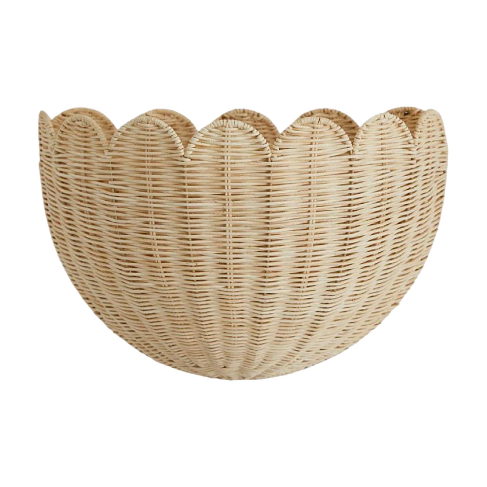 Cestas De Mimbre Tejidas Decoración hogar festoneada almacenaje ahorro | Natural Organizador Almacenaje Colgante Decorativo para Salón, Estudio, Cuarto Infantil, Dormitorio, Baño,