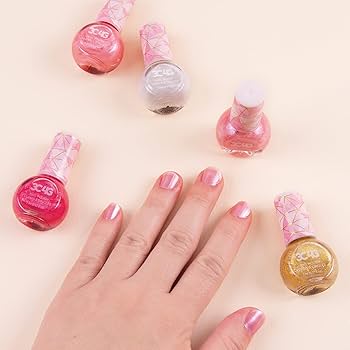 Three Cheers for Girls - Pink and Gold Hexagon 5 Pack Nail