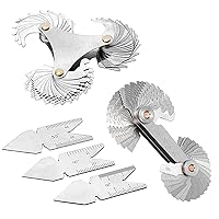 Vista 1 de Juego de 5 herramientas de medición de calibre de paso de rosca, 3 medidores de rosca de acero inoxidable, 3 unidades de calibre central de sistema