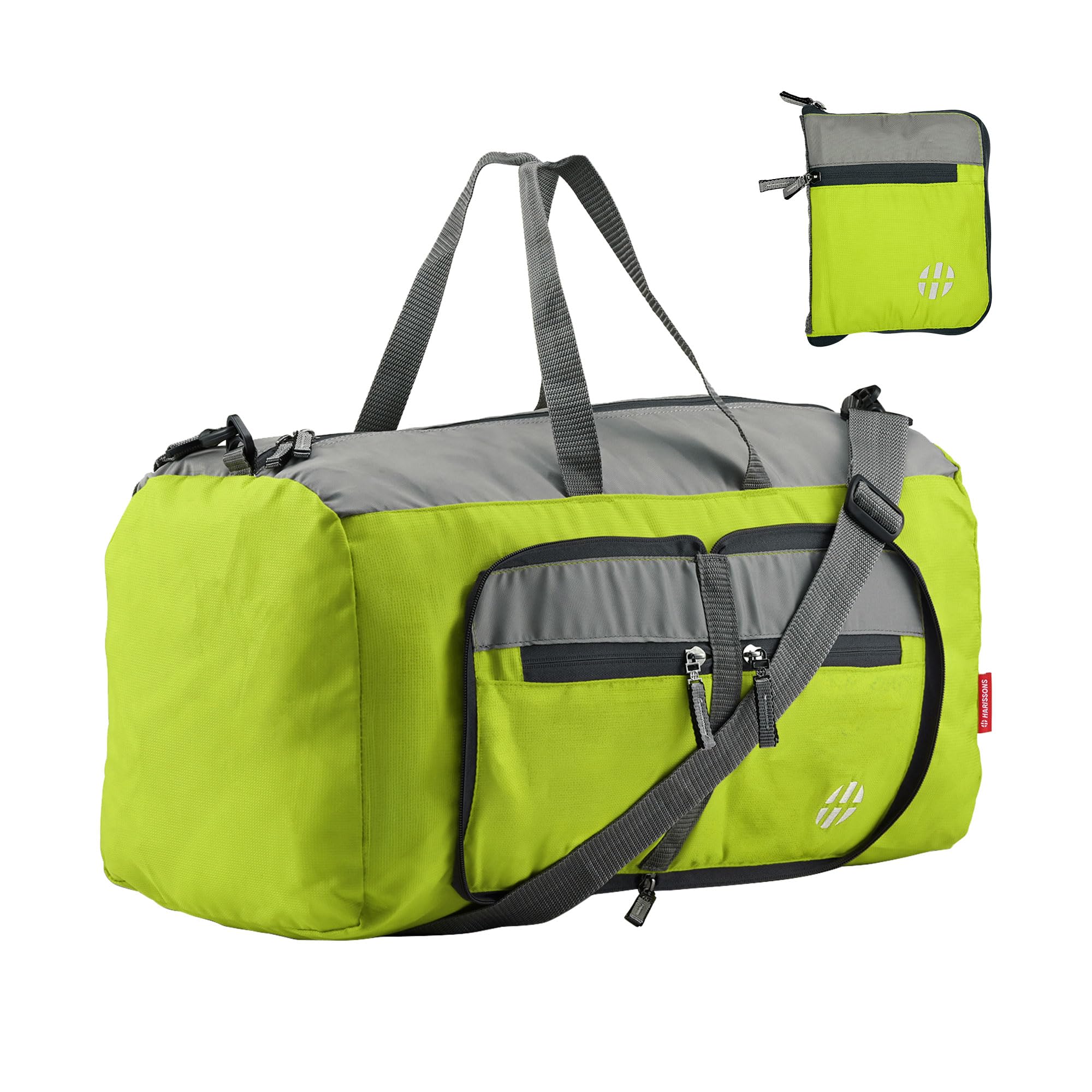 42 litres Dolphin Dx Foldable Travel Duffel Bag for Men & Women | Light Weight Water Resistant Gym & Sports Bag with Spacious Storage (Grey & Green)-image-46