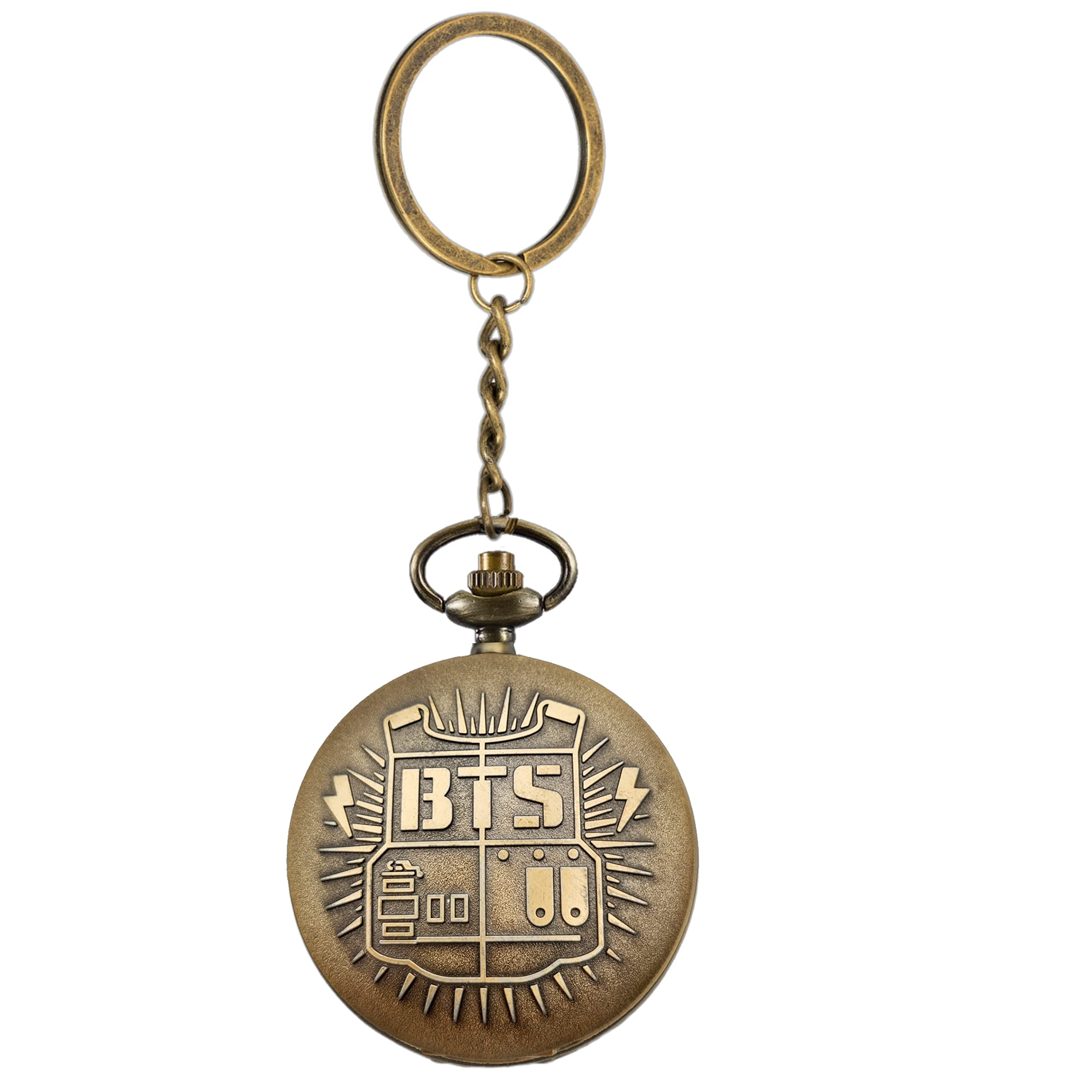 Seven Square Pocket Watch Premium Antique Vintage BTS Retro Classic Design Bronze Key Chain White Dial Stainless Steel Metal Keychain with Key Ring Anti Rust Gift for Men & Women (B0CHW4RP9L) Amazon Price History, Amazon Price Tracker