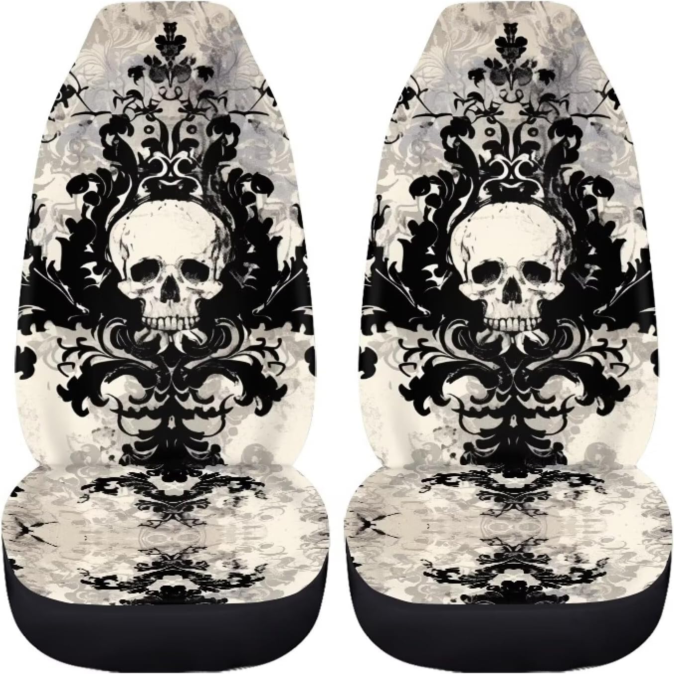 Gothic Skull Car Seat Covers Front Seat Protectors Automotive Seat Covers for Cars Trucks and SUVs (Set of 2),Auto Interior Covers