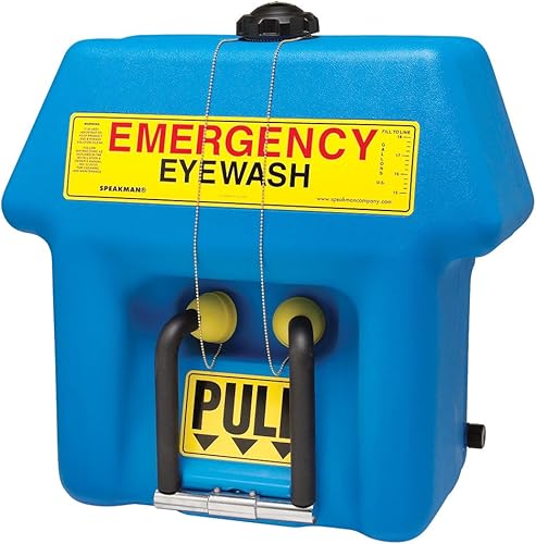 Speakman SE-4000 GravityFlo Unidad Lavaojos portátil de emergencia para lugares de trabajo peligrosos, azul, 21 galones