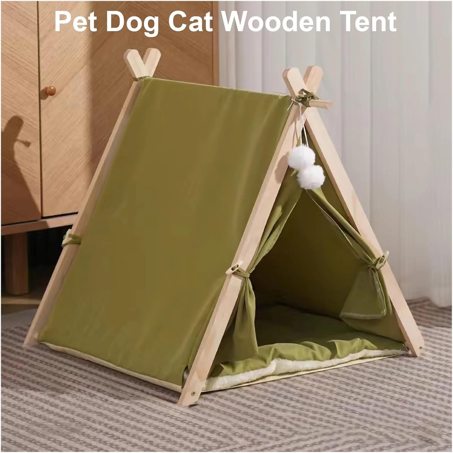 review Summer and Winter Cat Dog Bed Simple Design Pet Tent Indoor Cat Beds Product Suitable for Indoor Cats Washable Small Dog(White)