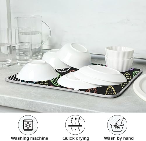 Miniatura 7 de Chalk Easter Eggs Children Drawing Dish Drying Mat Washnable Absorbent Drying Mat For Kitchen Counter Dish Drainer Cloth Tapete Para Cocina 16'' x