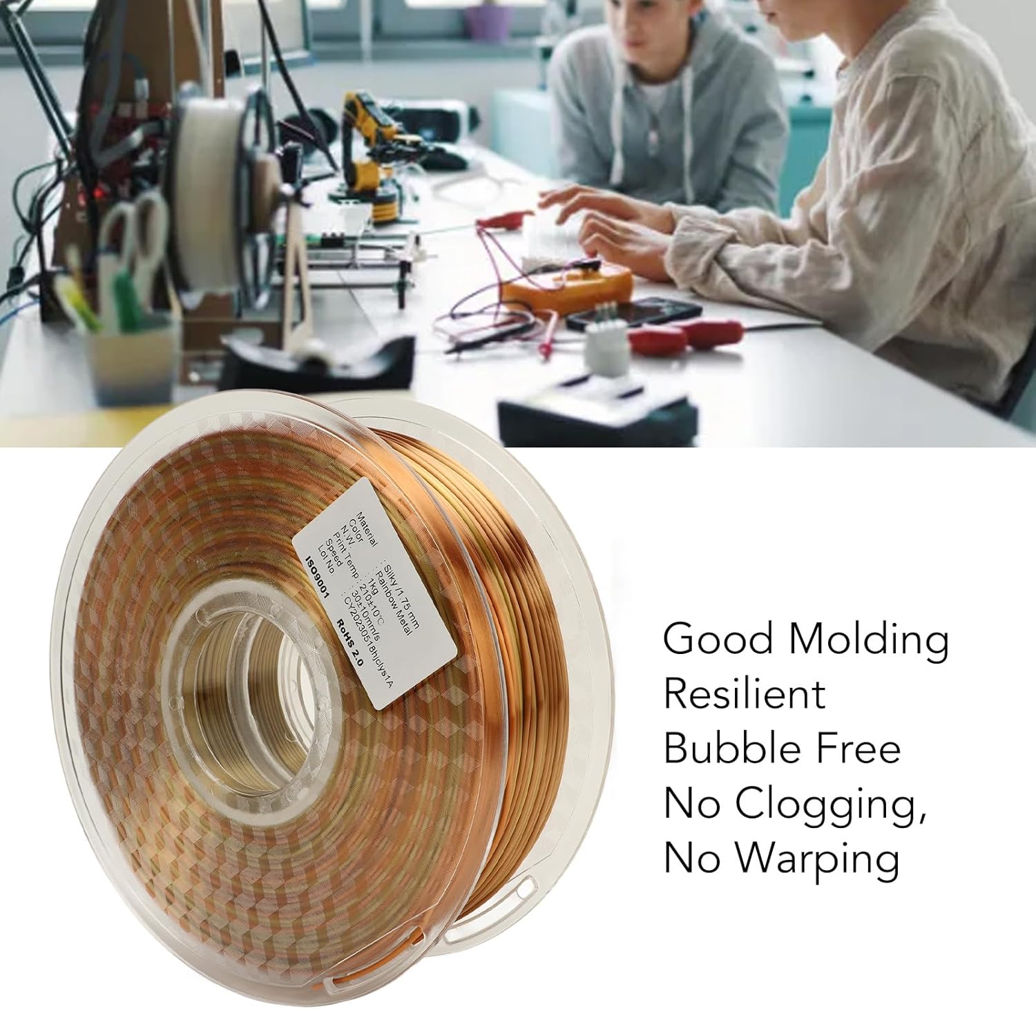 Silk Gradient PLA Filament 175mm., 3D Printer Filament, Quality 3D Printing Consumable with Silk Texture, Neatly Wound PLA Filament for Printing,