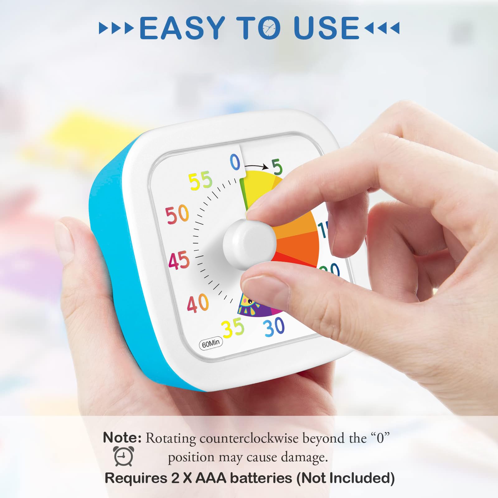 Timer visivo bambini da 60 Minuti Conto alla, Rovescia Silenzioso di Gestione del Tempo, strumento di gestione del tempo per bambini e adulti