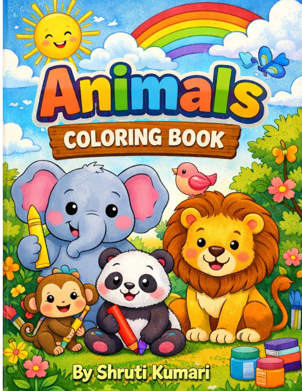 Cute Animals Coloring Book for Kids: 30 Fun & Easy Pages for Toddlers and Kids | Big, Simple and bold outline Designs