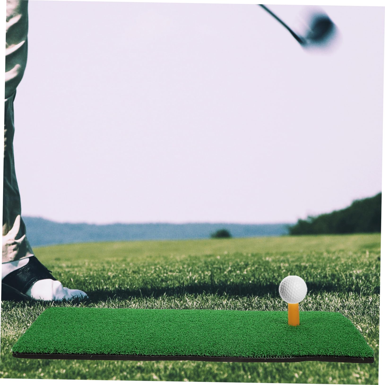 Toddmomy 1 Set Portable Golf Practice Mat Turf Mat with Tee Realistic Grass Surface for Drives Shots and Game Training Durable Material