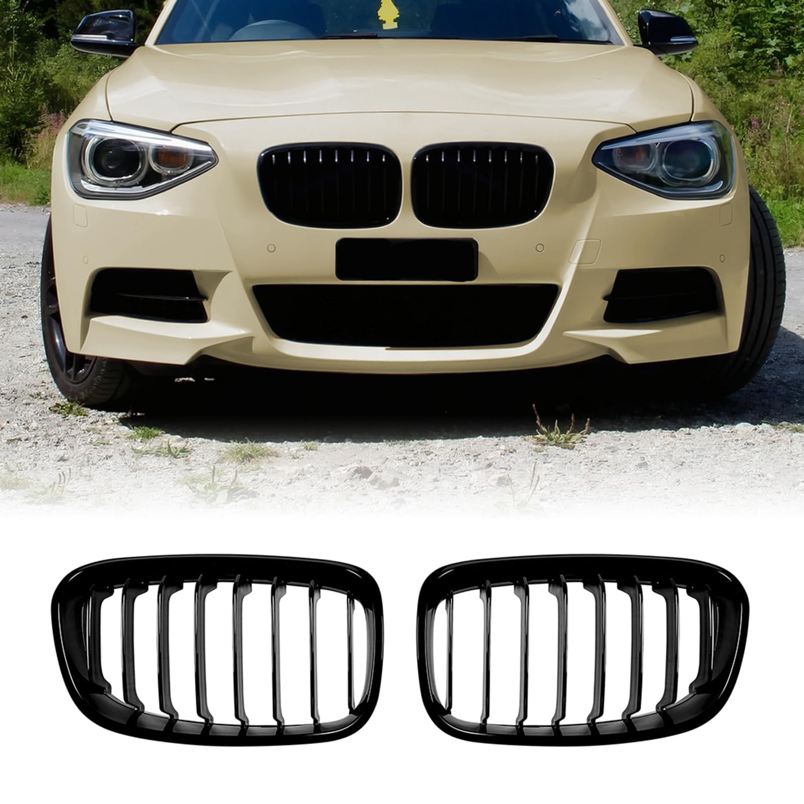 F20 F21 Grille Noire Pour BMW Série 1 F20 F21 114 116 118 120 125 M135 M140 Single Grille 2011 2012 2012 2014 Noir Brillant
