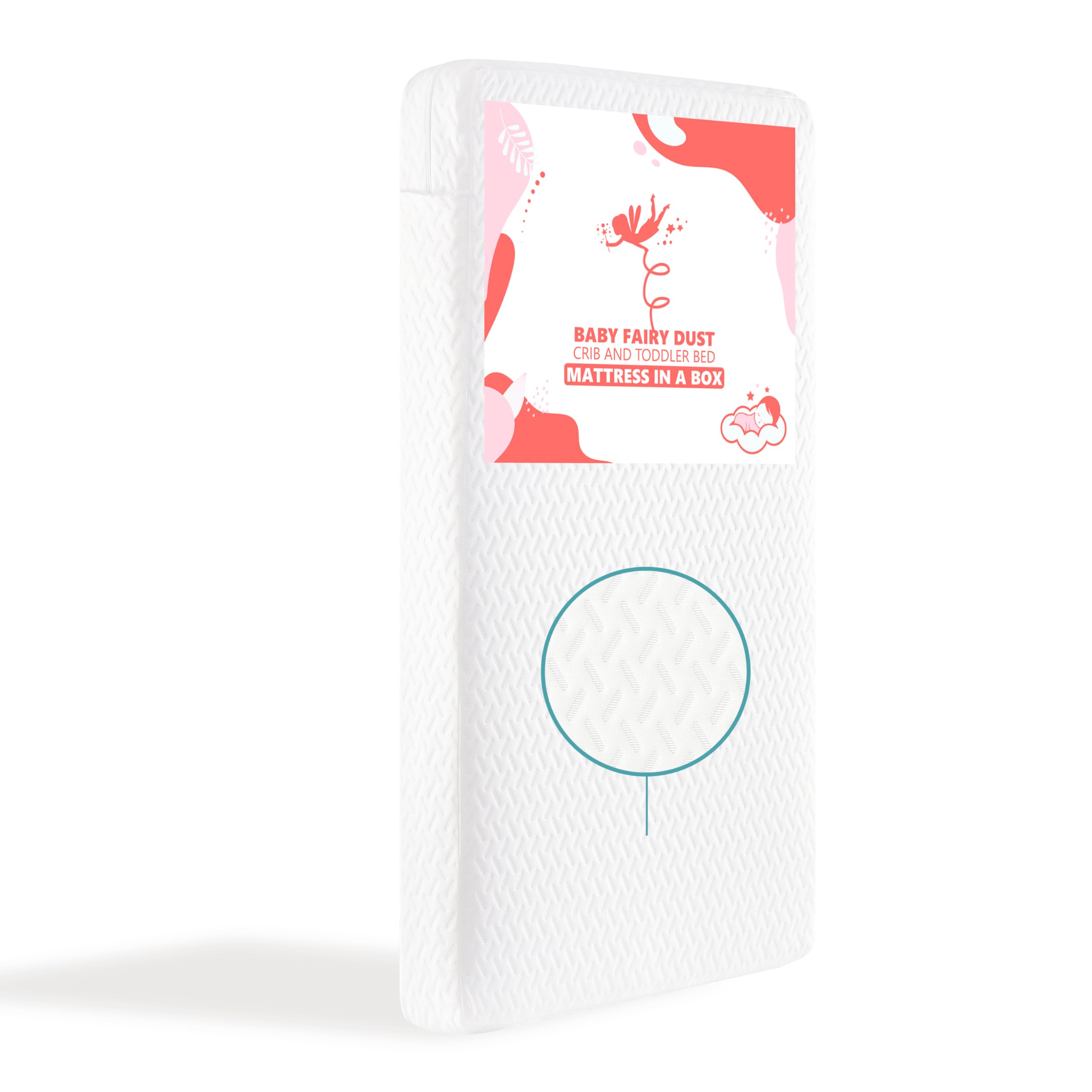 Dream On Me Baby Fairy Dust 5” Full-Size Crib & Toddler Mattress – GREENGUARD Gold & JPMA Certified, Water-Resistant Surface, Machine Washable Cover, Fits Full-Size Cribs & Toddler Beds