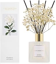 COCORRÍNA Room Fragrance Diffuser 200 ml with 8 Sticks, Gardenia, Natural Essential Oils for a Long and Refreshing Fragrance, Fragrance for Home, Living Room, Bathroom and Decoration