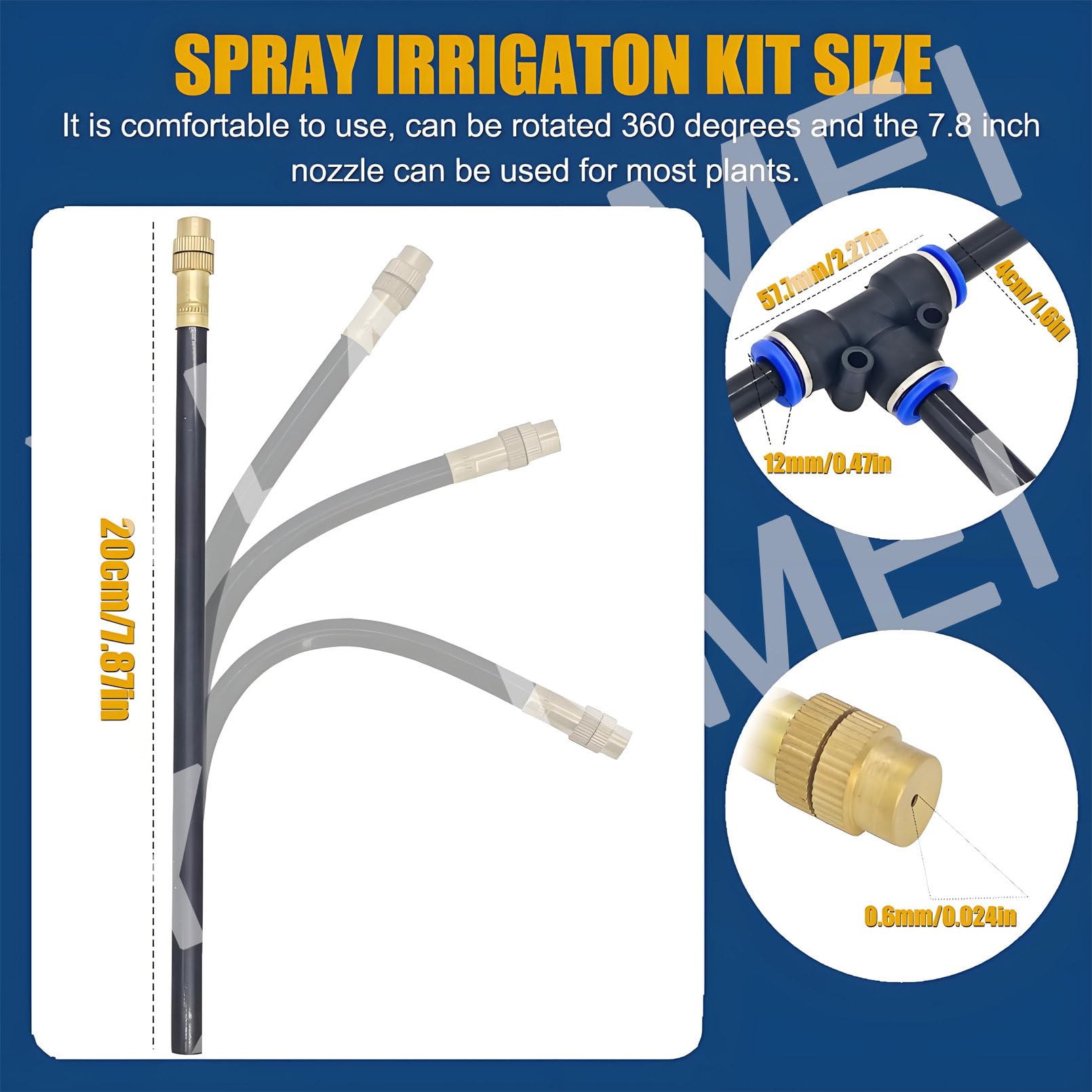 Kit di irrigazione automatica giardino curvo a 360° con timer intelligente, ugelli regolabili, siste-ma di irrigazione a goccia a installazione rapida serre, prati e piante da esterno 50m/164ft+Timer