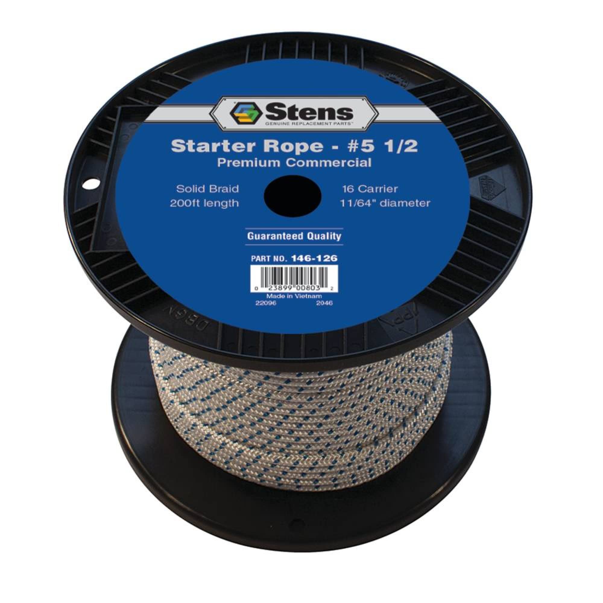 Stens - 146-126 200' Solid Braid Starter Rope, 5 1/2 Solid Braid, ea, 1