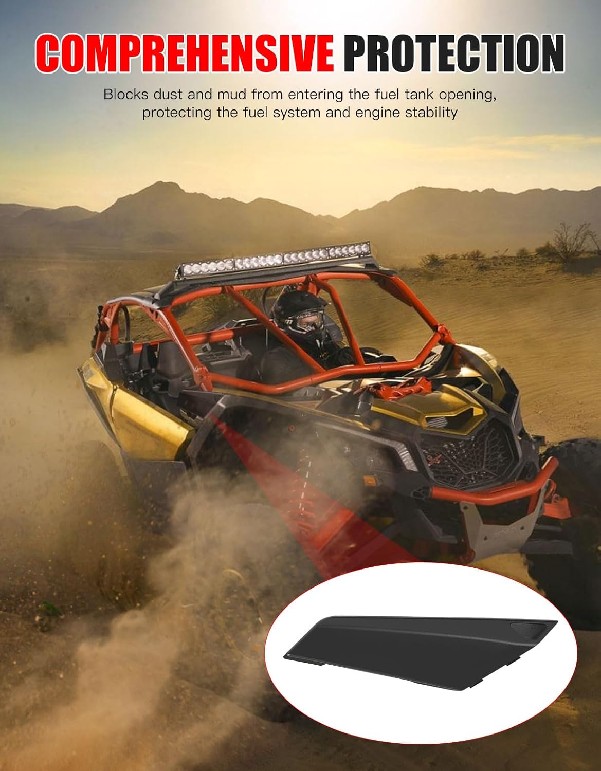 Lateral Gas Cap Cover for Maverick X3 17-26, Passenger Side Panel Cage Panel for Can-Am Maverick X3 XDS XRS 2017-2026 Accessories, 1PC Replace #705010334
