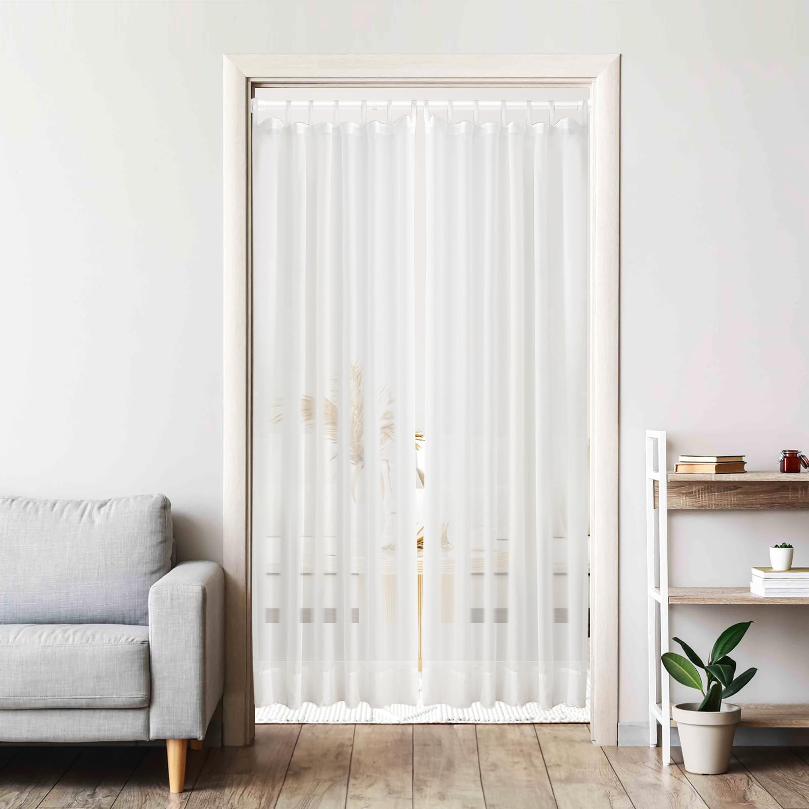 AIZESI Lot de 2 tringles à rideaux extensibles à ressort de 71 à 122 cm, tringle à rideaux réglable antidérapante, sans perçage pour fenêtre, salle de bain, porte - Blanc