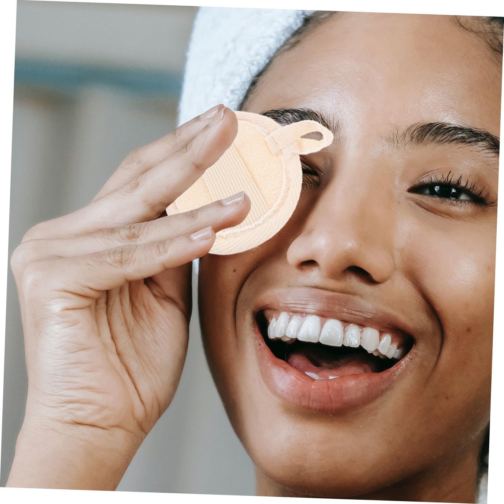 SOESFOUFU Deep Clean Face Scrubber Pads Exfoliating Loofah for Women 4 Pcs Soft Comfortable Ideal for Face Washing