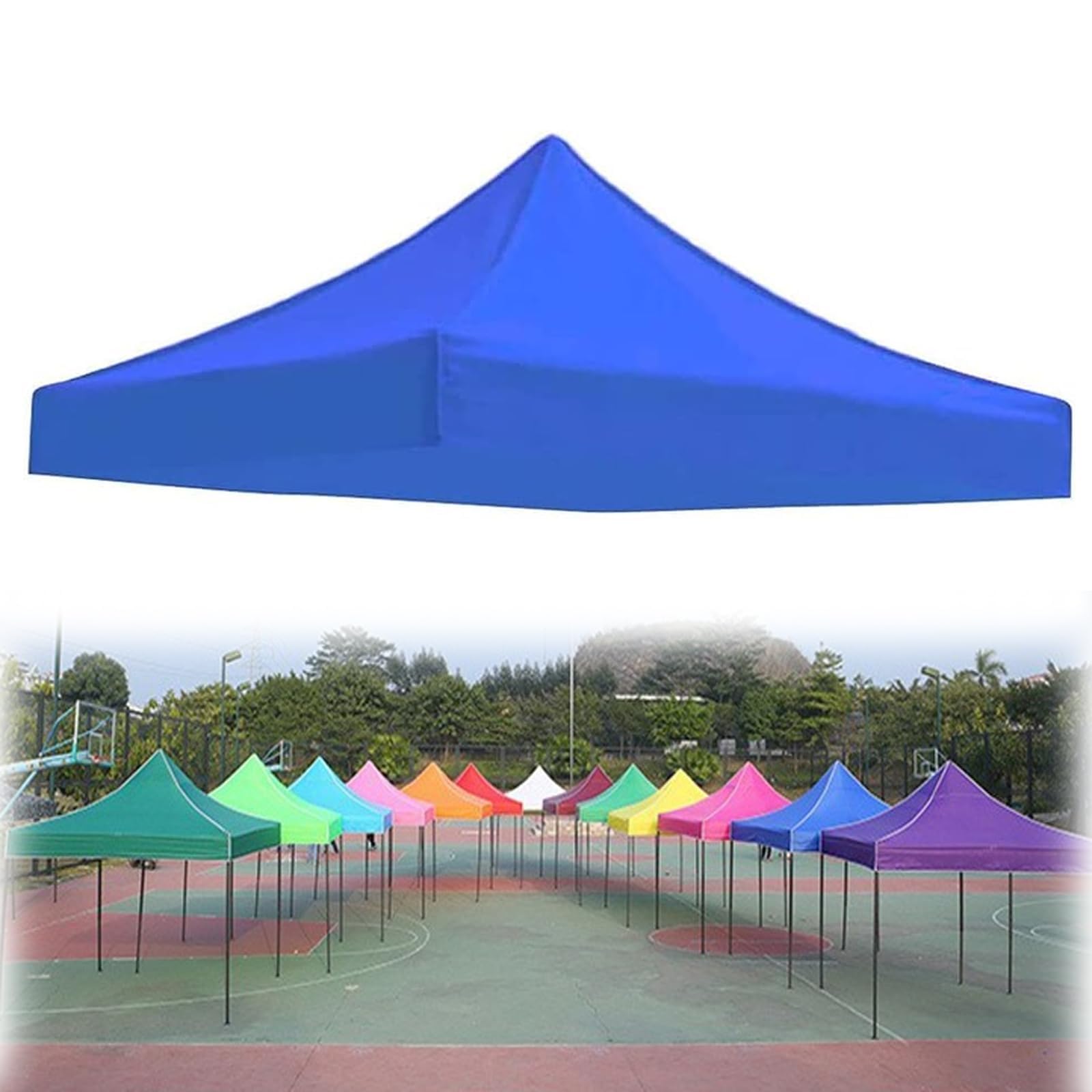 Replacement Canopy Top Waterproof UV-Proof Pop Up Tent With Fasten Tape - Foldable Cover Roof for Outdoor Garden Patio Pavilion Sun Shade, Top Only, 2x2m/2.5x2.5m/3x3m (3x3 m)