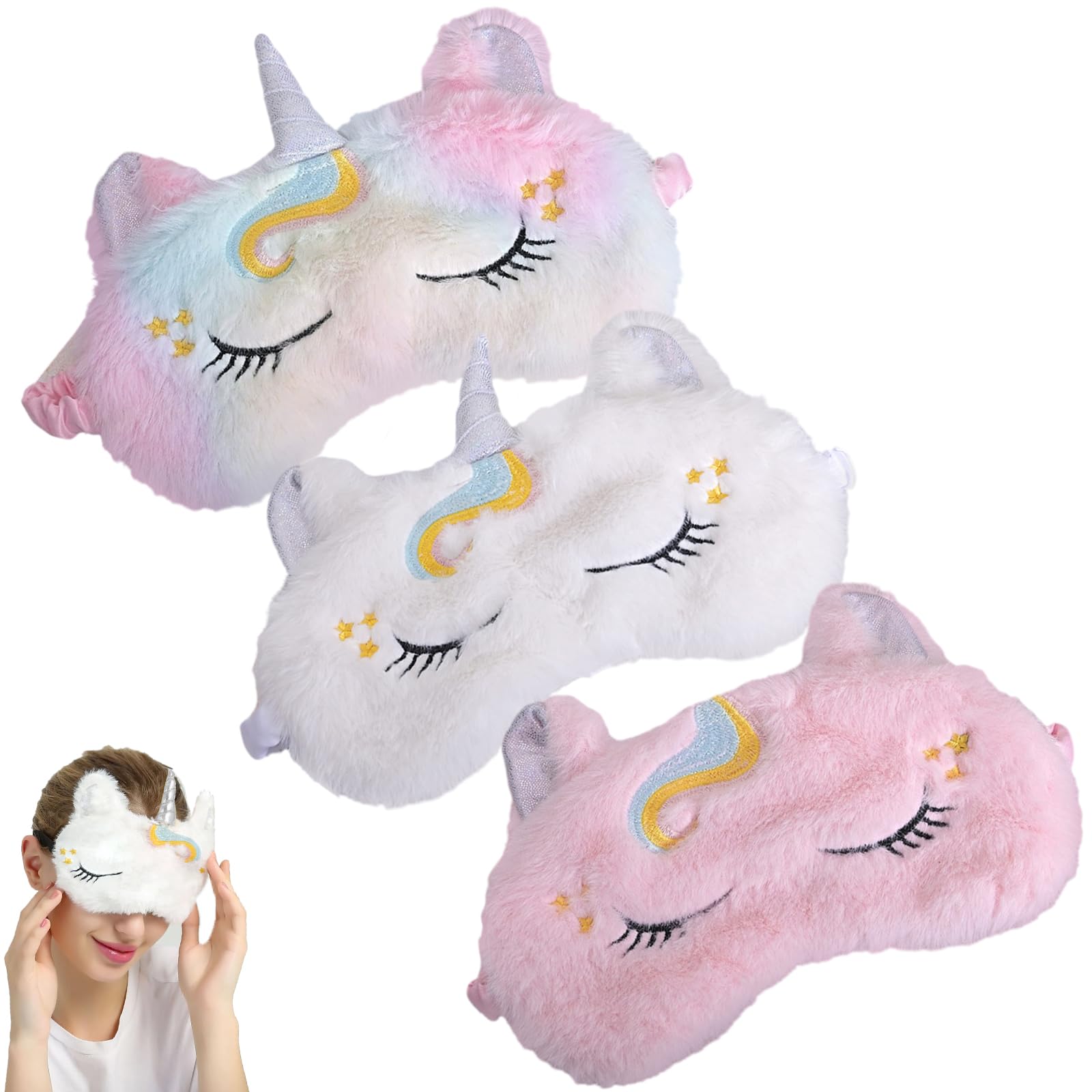 PACKOVE Lot De 2 Masques De Sommeil En Peluche Pour Les Yeux