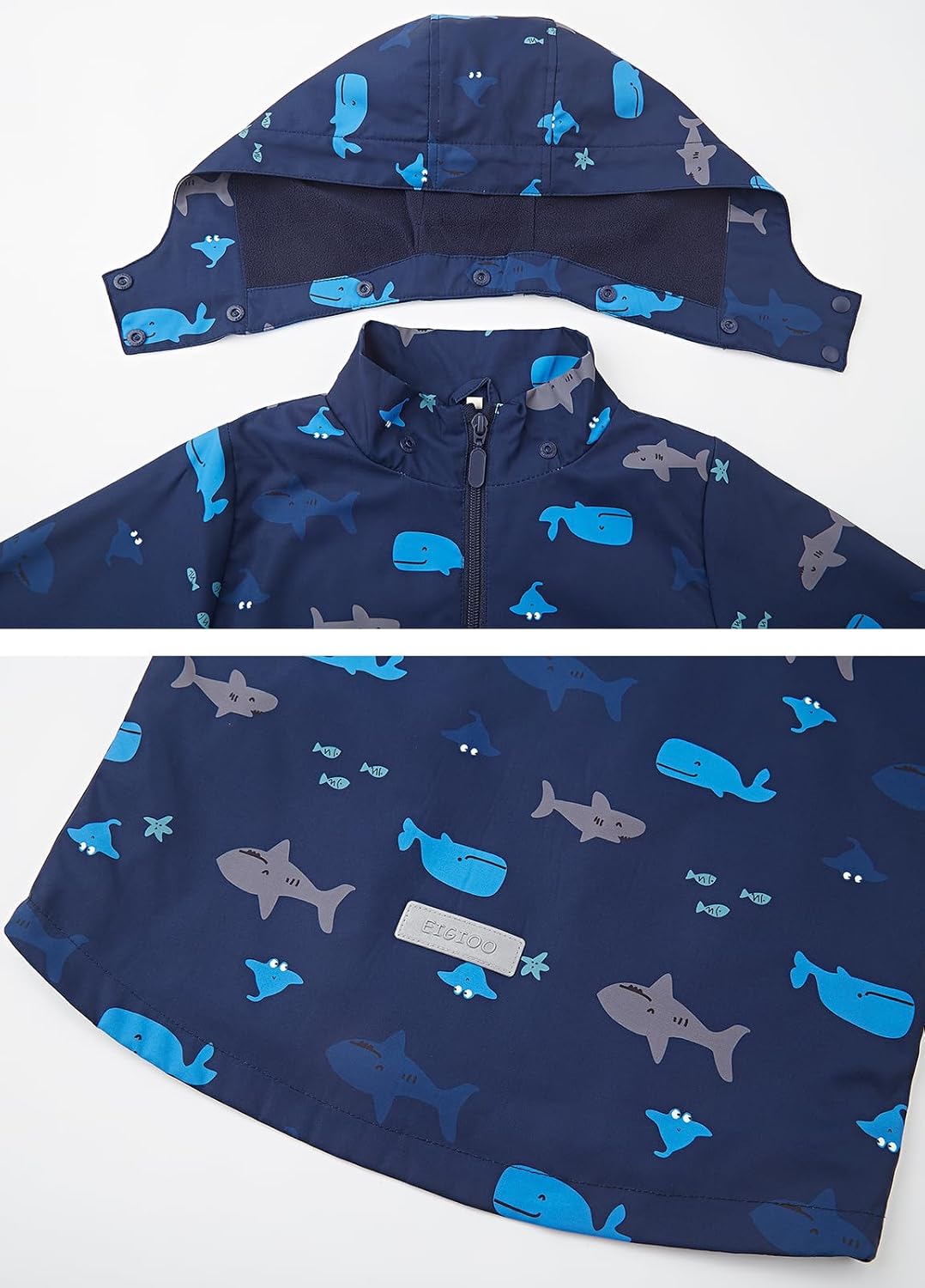 Boys Girls Waterproof Hooded Jackets Lightweight Soft Lining Kids Windbreaker Rain Coats - Image 6