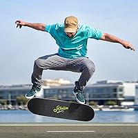 Vista 8 de Sefulim 31 x 8 Inch Complete Skateboard 7 Layer Canadian Maple Double Kick Deck Concave Cruiser Trick Skateboard for Boys Girls Teens Adults Beginner
