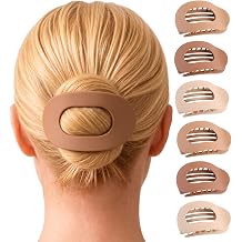 6-Pack Flat Hair Clips for Women Low-Profile & Large Claw Clips with Strong Hold for Thin or Thick Strands, Ideal for Buns, Up-Dos & Styling, Neutral Matte Womens Hair Accessories Earth Set
