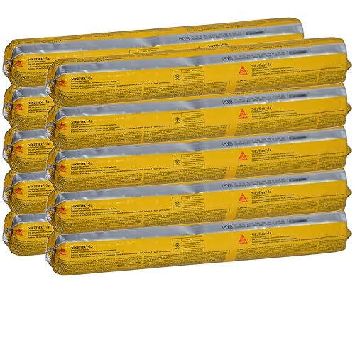 AWF PRO Sikaflex 1a Kit - Sellador de hormigón y mampostería de poliuretano para superficies verticales y horizontales, flexible, sin hundimiento,