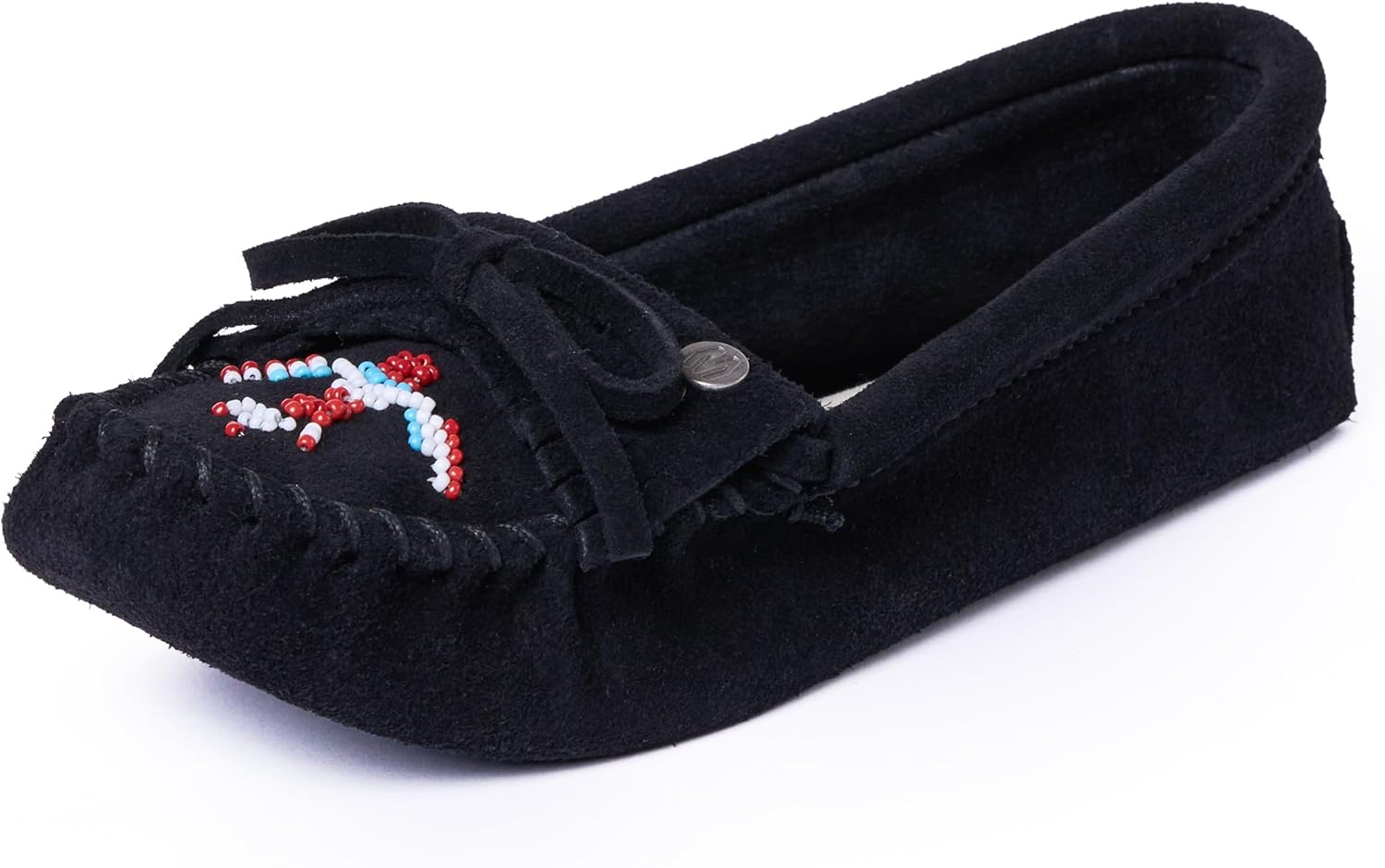 Minnetonka Women's Thunderbird Animikii Soft Leather Sole Beaded Moccasins